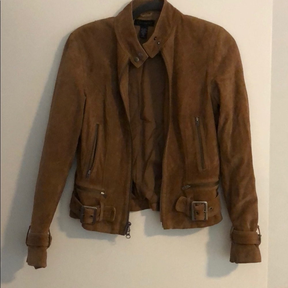 Brown suede leather jacket